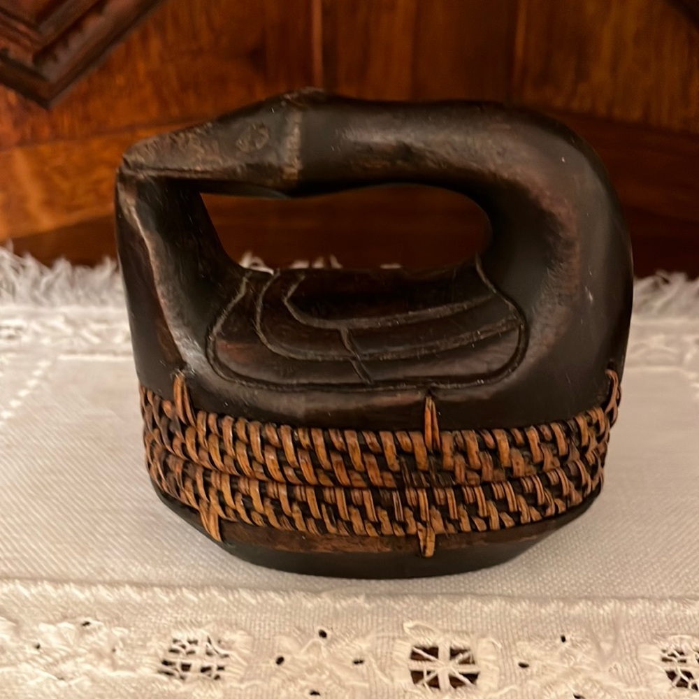 Hand carved Wooden duck/goose basket